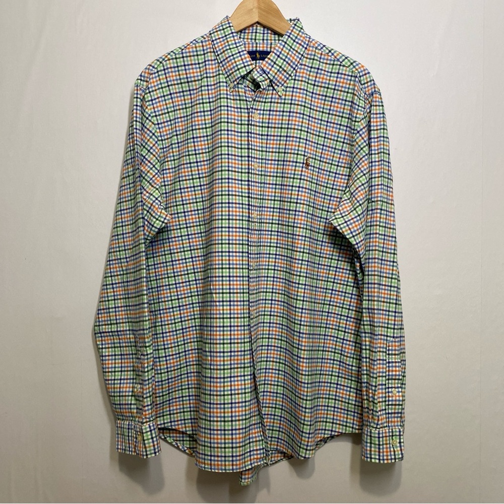 Ralph Lauren XL Multicolor Plaid Button Down Shirt Classic Fit Long Sleeve
